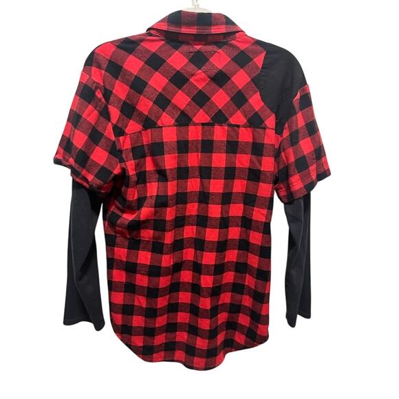 Billionaire Boys Club Buffalo Plaid Red Black Checked Button Up Men's Size Small - Picture 2 of 10